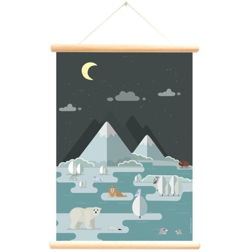 Deer Industries, Kids Wall Poster, Wall poster Polar Animals, Educational Chart, Arctic animals poster