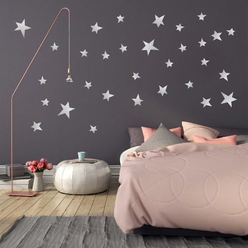 deer industries kids lifestyle bedroom wall decor wall decals pom stars silver