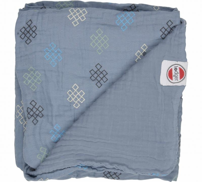 Deer Industries Nursery Bedding, Lodger Muslin Blanket Dreamer Xandu Knot Ocean Blue, Baby Blanket
