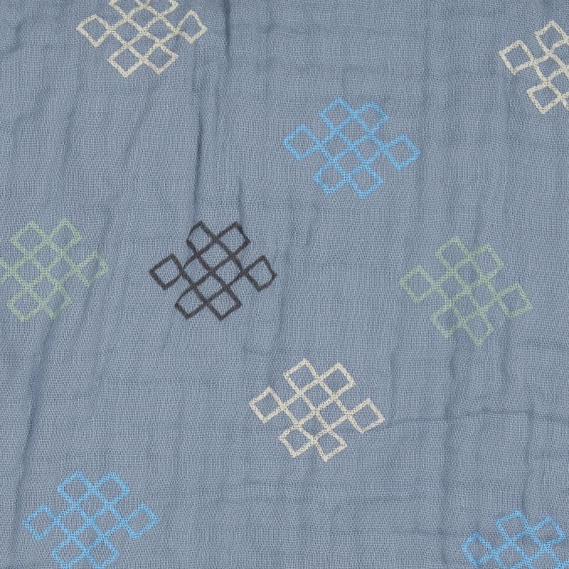Deer Industries Nursery Bedding, Lodger Muslin Blanket Dreamer Xandu Knot Ocean Blue, Baby Blanket