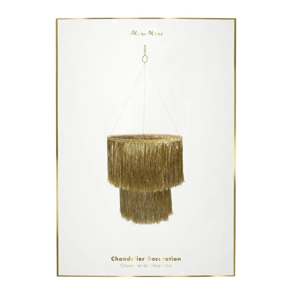 Meri Meri Gold Tinsel Chandelier, Hanging Party Decor, Room Decor 
