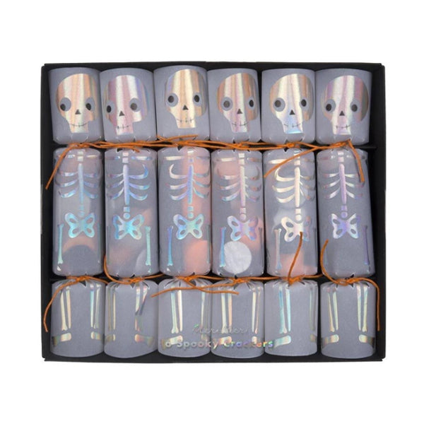 Meri Meri Skeleton Confetti Crackers, Halloween Decoration, Halloween Partyware, Halloween Party Gifts