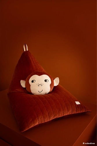 Deer Industries Decorative Cushion, Nobodinoz Singapore, Nobodinoz Monkey Cushion, Velvet Cushion for Kids, Kids Room Decor