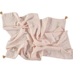 Deer Industries Nobodinoz Pink Baby Blanket made of organic cotton. Soft cotton baby bedding made in Europe.