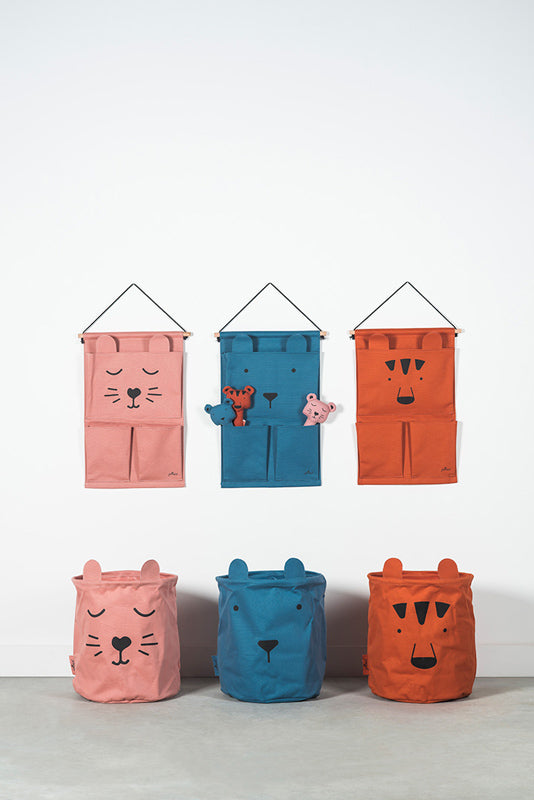 Deer Industries Kids Home Decor, Kids Toy Storage Basket Blue Animal Print from Jollein