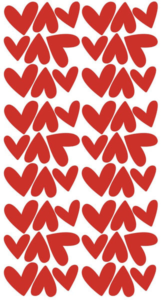 Pom Wall Stickers Red Hearts, Kids Room Wall Decor, Hearts Wall Decal