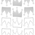 Pom Wall Stickers Crown Silver, Kids Wall Decal, Kids Room Decor