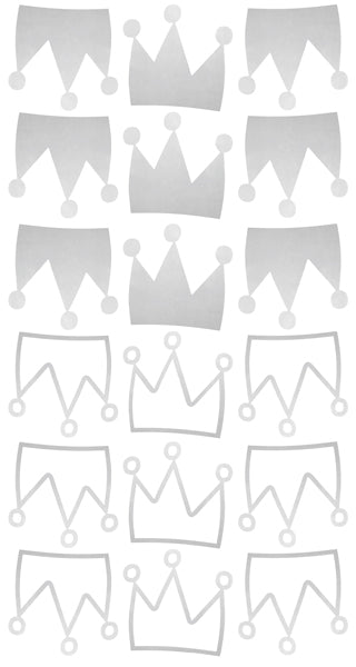 Pom Wall Stickers Crown Silver, Kids Wall Decal, Kids Room Decor