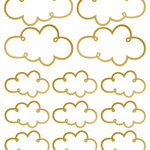 Pom Wall Stickers Open Cloud Gold, Kids Room Wall Decor, Cloud Wall Decal