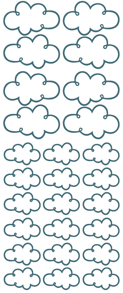 Pom Wall Stickers Open Cloud Blue, Kids Room Wall Decor, Cloud Wall Decal
