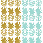Deer Industries Wall Stickers Open Pineapple Mint Gold, Pineapple Wall Decals, Kids Wall Decor, Kids Room Home Accessories