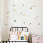 Deer Industries Pom Wall Stickers Rainbow Mix Blue Yellow Pink Brown, Wall Decals Kids, Kids Room Decor Accessories