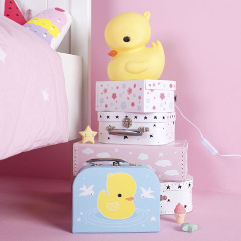 Deer Industries A little lovely company Little suitcase Duck. For play and for storage or nursery decoration this sweet gender neutral soft blue duck suitcase. 