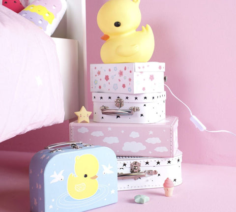 Deer Industries Nursery Kids bedroom decoration A little lovely company table lamp Duck yellow. Cute gender neutral night light for boys and girls, baby and toddler.  