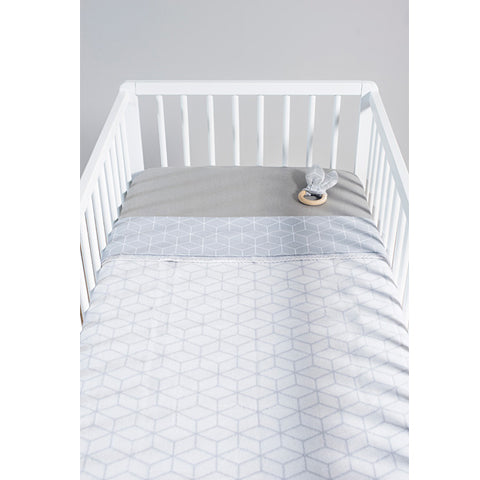Deer Industries Cot Bedding Jollein Graphic print Cotton Blanket 100x150 cm grey. Gender neutral baby bedding for cot or cot bed. 