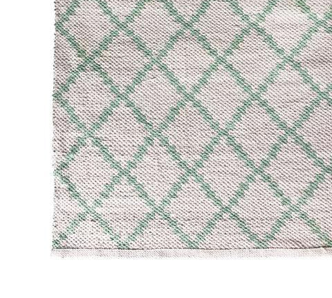 Deer Industries Deer Cotton Rug Geometric design in mint green. Carpet for nursery, kids bedroom, playroom or living room. Large size, medium size and small size