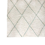Deer Industries Deer Cotton Tufted Rug Mint. Super soft oversized rug to style nursery, kids bedroom, playroom or living area. Off-white with subtle mint green stripes.