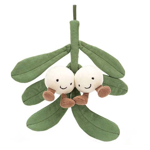 Deer Industries Jellycat Soft Toy Amuseable Mistletoe. Soft toy Christmas Decoration for kids and adults young at heart. 