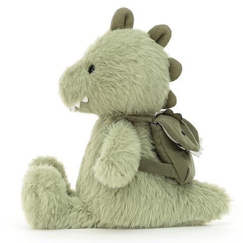 Deer Industries Jellycat Backpack Dino. Soft toy dinosaur, kids gift. 
