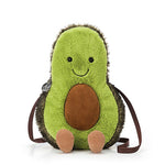 Deer Industries Jellycat Amuseable Avocado Bag. Cute soft green fluffy avocado bag, for all fashionable fun girls. 