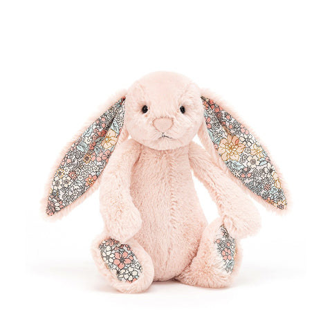 Deer Industries Jellycat Bashful Bunny Blossom Blush. Plush bunny in soft pink, gift for baby girl, toddler or teen. 
