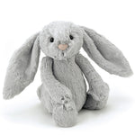 Deer Industries Soft Toy Jellycat Bashful Bunny Silver Grey. Rabbit plush great gender neutral baby present, toddler present or kids gift. 