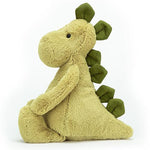 Deer Industries Jellycat Bashful Dino. Cute plush dinosaur with soft green fur. Perfect kids gift for dino lover. 