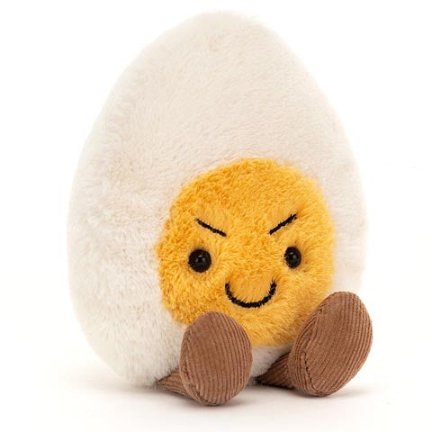 Deer Industries Jellycat Soft Toy Boiled Egg Cheeky. Cheeky soft toy egg, perfect gift for foodie egg-lover. 