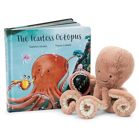 Deer Industries Kids books Jellycat The Fearless Octopus. Perfect present for a baby girl baby boy or toddler. Fun and educational. Improve fine motor skills. 