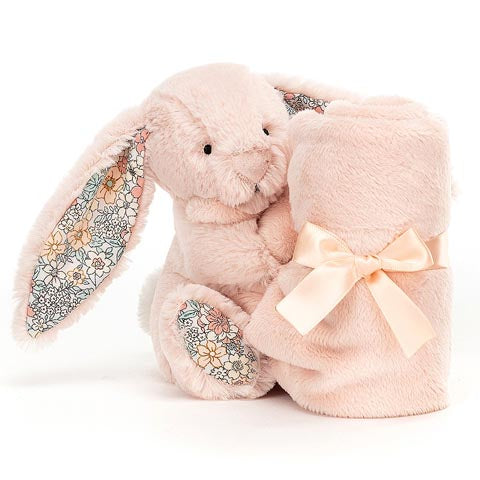 Deer Industries Jellycat Soother Bunny Blossom Blush. Baby gift in soft pink. 