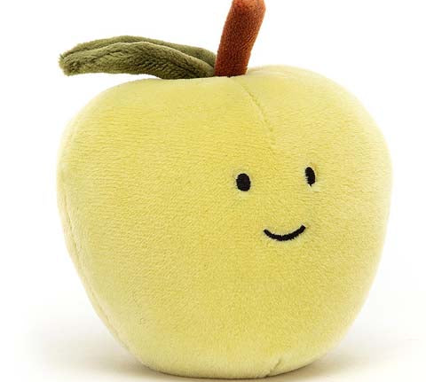 Deer Industries Jellycat Fabulous Fruit Apple. Soft toy apple, healthy gift for baby, toddler, boy or girl. 