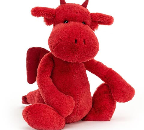 Jellycat Soft Toy Bashful Red Dragon. Soft toy dragon, kids gift fairytail. 