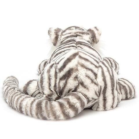 Deer Industries Jellycat Sacha Snow Tiger large or really big. The softest tiger stuffed animal available. Great gender neutral toy or present for boys and girls, great nursery or kids room decoration. 