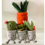 Deer Industries Jellycat Silly Succulent Jade soft toy. Plush cactus for nursery or kids room decor. 