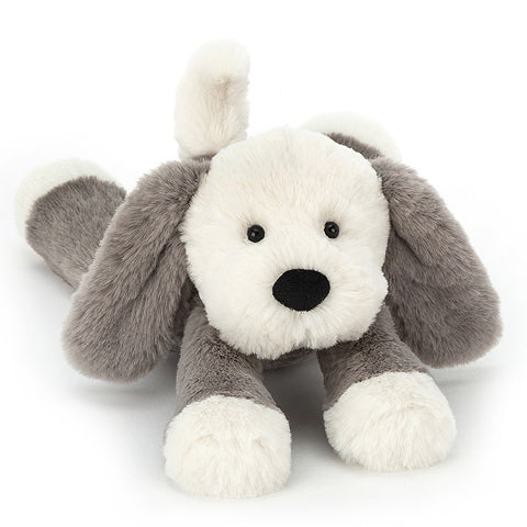 Deer Industries Jellycat soft toy Smudge Puppy. The softest puppy soft toy available. Which boy or girl would not like a baby dog? Great gender neutral gift for kids. Jellycat Singapore.