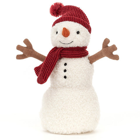 Deer Industries Jellyat Teddy Snowman. Christmas soft toy snowman. Perfect Christmas Winter gift. 