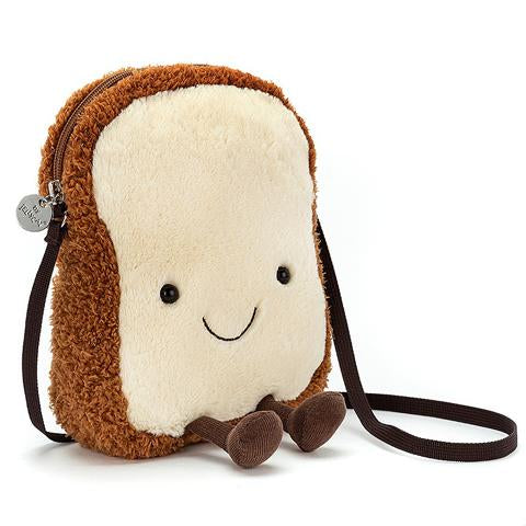 Deer Industries Jellycat Amuseable Toast Bag. Soft toy sandwich kids bag. Great gift for boy or teenage girl. Bag fits phone.