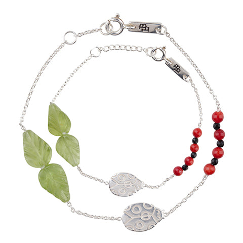 Deer Industries Jewellery Matching Sterling Silver Lady Bug Bracelets for mother and daughter. Lennebelle Grow and Bloom bracelets make a perfect gift for all grand ma's daughters and mothers. 