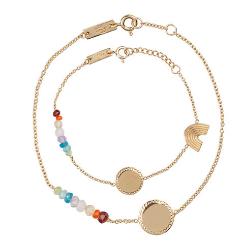 Deer Industries Jewellery Lennebelle Bracelet Rainbow Gold Plated for mother and daughter or grand mother. Best gift this rainbow bracelet in kids and adult size. 