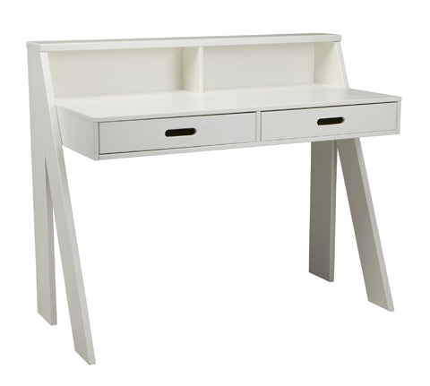 Deer Industries Kids Furniture Small Desk with drawers and storage element. Gender neutral study for boys and girls. Made in Europe of certified wood, white matte. Study desk, office table