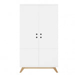 deer industries kids bedroom and nursery furniture. Dutch design by Bopita this Lynn 2-door wardrobe in white matte and natural wood. Scandinavian, contemporary design made in Europe. 