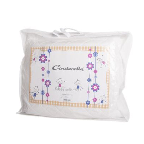 Deer Industries Kids pillow 60x70 cm. Cinderella ecodown cotton junior pillow for toddlers and kids. Anti allergy and washable pillow.