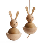 Deer Industries Wooden Toy OYOY Rabbit Nature. Wooden bunny Scandinavian design nursery, kids bedroom or play room decor. 
