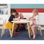 Deer Industries Kids furniture Bopita Rectangular playtable Ivar. Scandinavian design playset white in combination with natural beech wood. Nice for kids bedroom or play room, easy to match and gender neutral.