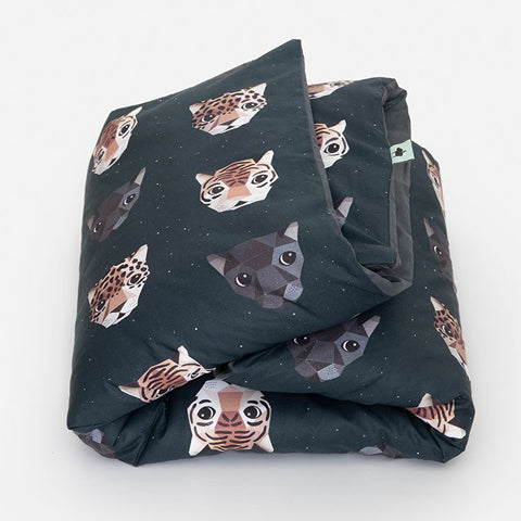 Deer Industries Kids Bedding. Studio Ditte Panthera Dark Duvet cover single size. Leopard and panther print for kids.