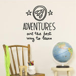 Deer Industries Wall Decal for Kids Chispum Adventures are the best way to learn wall decoration. Fun inspirational quote for kids. Gender neutral Kids coloured bedroom decoration.