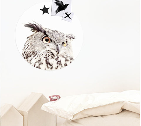 deer industries wall decoration for kids bedroom nursery or playroom. Magnetic wall sticker, wall decal from Groovy Magnets, Round shape, owl
