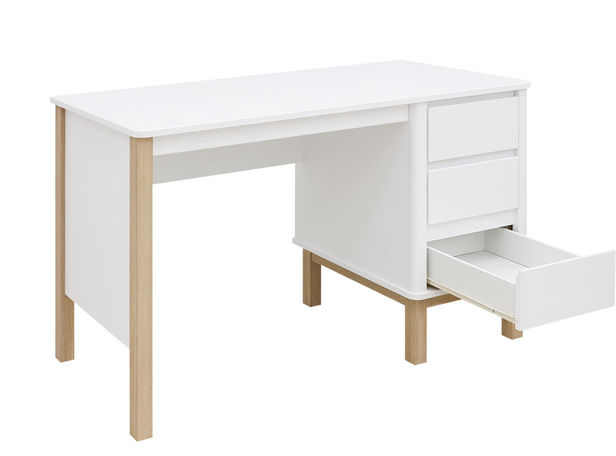 Deer Industries Kids Furniture Singapore, Mika Series by Bopita, Mika Desk, White & Oak Desk with drawers