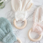 Deer Industries Baby Accessories, Baby Teether, Nobodinoz Teether Ring Bunny Natural, Teether for babies, gifts for newborns