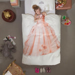 Deer Industries Kids bedding snurk Princess Pink Duvet Cover Single size cotton. Fairy Tale bedding for girls
